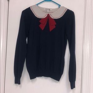 Bow and collar sweater